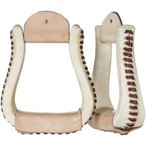 TOUGH1 LACED RAWHIDE BELL STIRRUPS