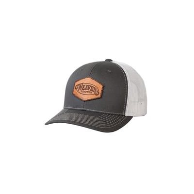 GREY CAP WITH LEATHER PATCH
