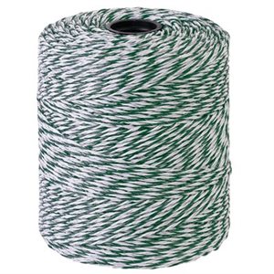 fil torsade blanc / vert 400m