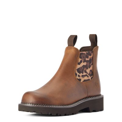 LADIES FAT BABY TWIN GORE LEOPARD ARIAT BOOTS