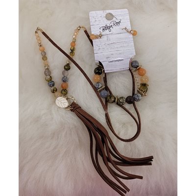 Ensemble collier / bracelet / boucle oreilles perles