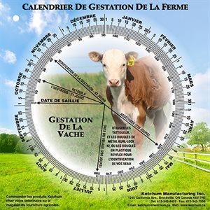 GESTATION WHEEL CALENDAR COW FRENCH